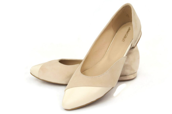 Dámské baleríny Béžová přírodní kůže Semiš 146 ElitaBut