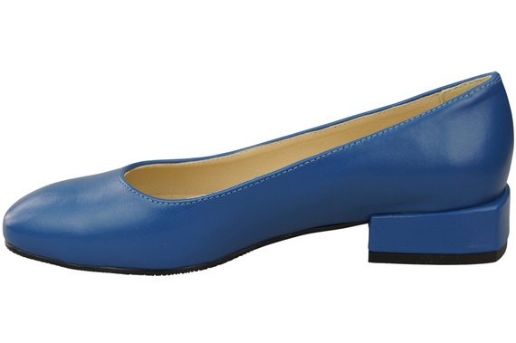 Pohodlná dámská obuv Modré ploché lodičky Přírodní kůže 204 ElitaBut
