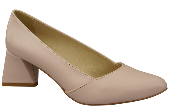 Dámské Lodičky Pudrově růžová Pravá Kůže Špičatá Špička Podpatek ElitaBut 221