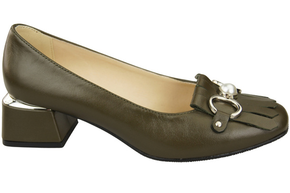 Dámská obuv Dámské lodičky zdobené střapcem Olive Natural Leather 195 ElitaBut