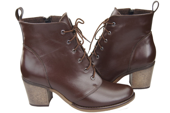 Obuv Dámské boty Chocolate Lace-up Winter Natural Leather 188 Z ElitaBut