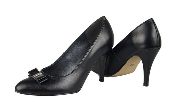 Dámská obuv Přírodní kožené lodičky Black 788 ElitaBut