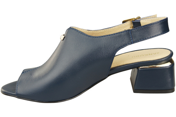 Dámská obuv Sandály Navy blue gold buckle Natural leather 198 ElitaBut