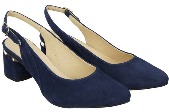 Dámské sandály z přírodní semišové kůže Navy Blue Elegance and Comfort 196 Od ElitaBut