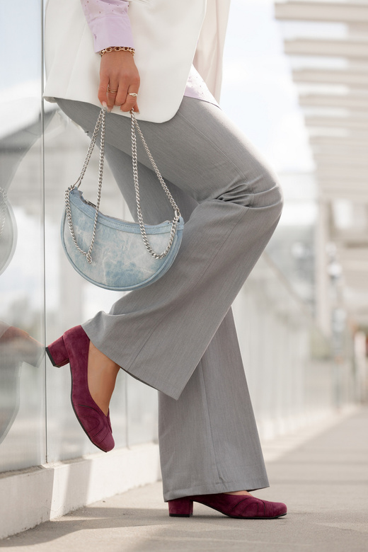 Dámská obuv Dámské kožené semišové lodičky Maroon 786 Z ElitaBut