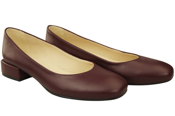 Pohodlná dámská obuv Maroon Flats Natural Leather 204 ElitaBut