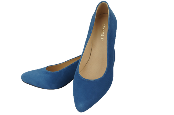 Dámská obuv Blue Suede Natural Leather Decorative Heel 158 With ElitaBut