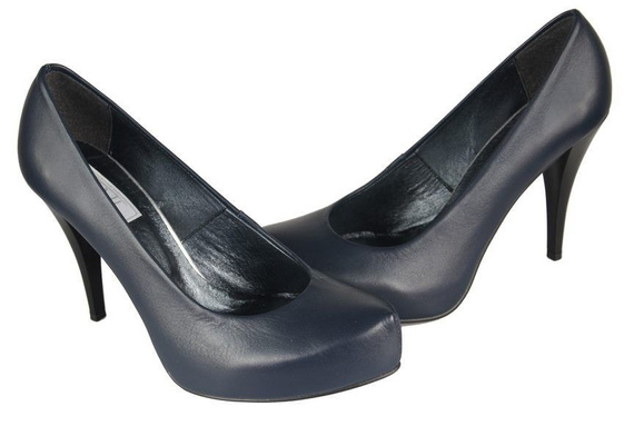 Dámská obuv Dámské lodičky z přírodní kůže Námořnická modř 644 ElitaBut