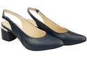 Dámská obuv Navy Blue Sandals Natural Leather 196 ElitaBut