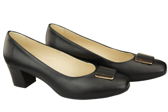 Dámská obuv Přírodní kožené lodičky 187 Black ElitaBut