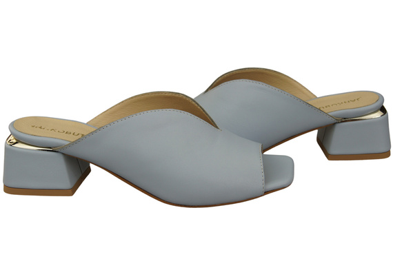 Dámské žabky na podpatku Bright Blue Natural Leather 210 ElitaBut