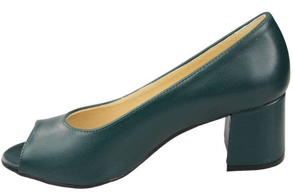 Dámská obuv PEEP TOE Malachite Lodičky z přírodní kůže s potaženým podpatkem 192 ElitaBut