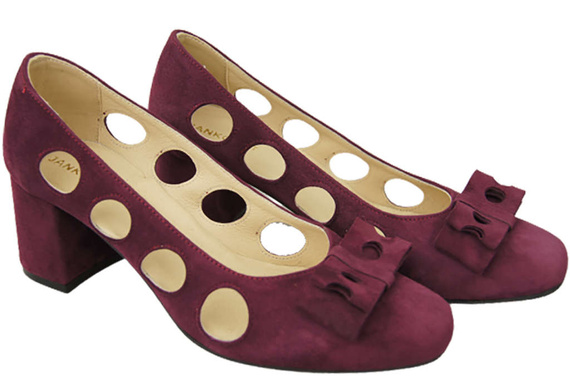 Dámská obuv Dámské lodičky Maroon semišová kůže 182 ElitaBut