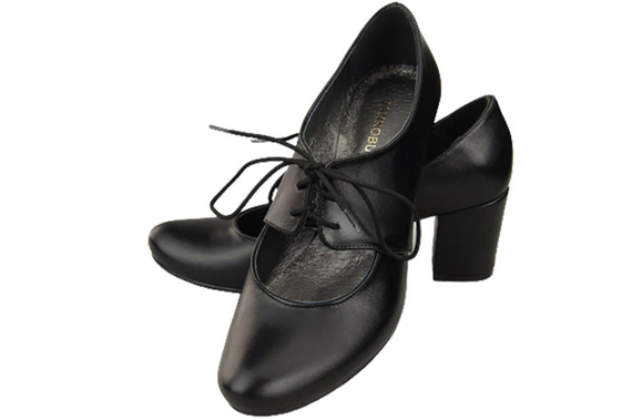 Obuv Dámské polobotky z přírodní kůže Černá 161 ElitaBut