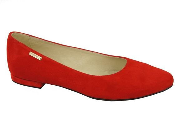Dámské boty Ballerina červené semišové 131 ElitaBut