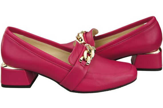 Dámská obuv Fialové s ozdobným řetízkem Dámské mokasíny Přírodní kůže 193 ElitaBut