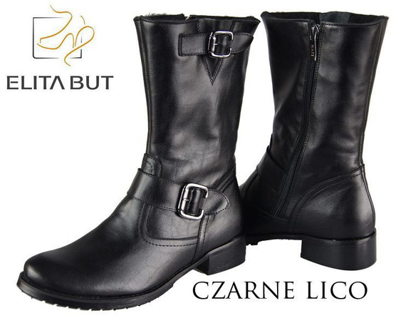 Obuv Dámské boty z přírodní kůže Černá 743 ElitaBut