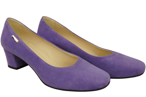 Pohodlná dámská obuv Fialová semišová přírodní kůže 172 od ElitaBut
