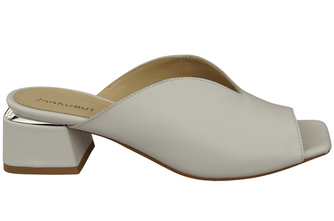 Dámská obuv Žabky na podpatku White Natural Leather 210 ElitaBut