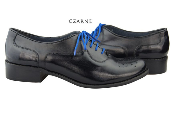 Obuv Šněrovací obuv Přírodní kůže Černá s leskem Dámská 953 ElitaBut