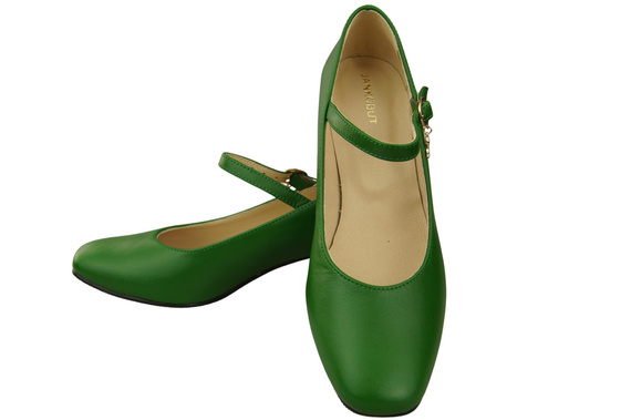 Dámská obuv Dámské lodičky s páskem Zelená přírodní kůže 202 ElitaBut