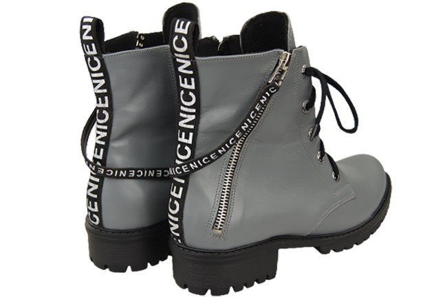 Obuv Dámské kozačky s nápisem NICE Natural leather Ash 173 L ElitaBut