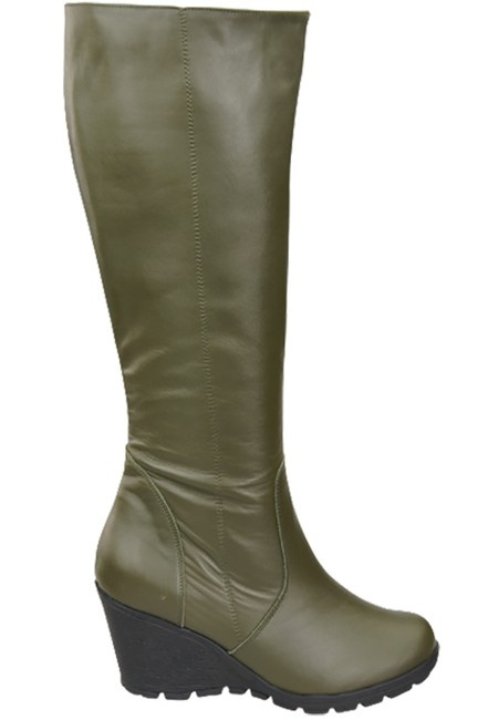 Obuv Dámské kotníkové boty Přírodní kůže Olive 745 ElitaBut