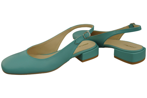 Dámská obuv Tyrkysové sandály na plochém podpatku Přírodní kůže 206 ElitaBut