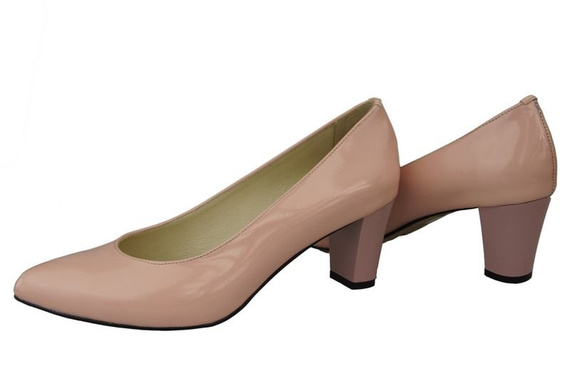 Dámská obuv Dámské kožené lodičky Powder Pink Lacquer 974 ElitaBut