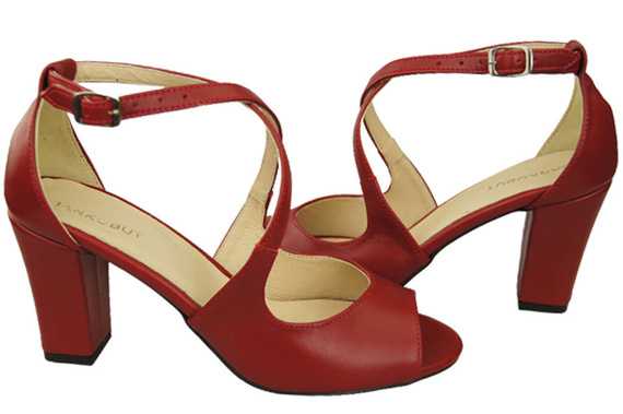 Dámská obuv Sandály Červená přírodní kůže 186 ElitaBut