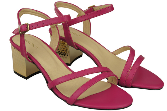 Dámská obuv Fialové přírodní kůže 197 Smyslně odhalující nohy Sandály ElitaBut