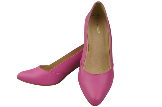 Dámské Lodičky Fuchsie Pravá Kůže Špičatá Špička Podpatek ElitaBut 221