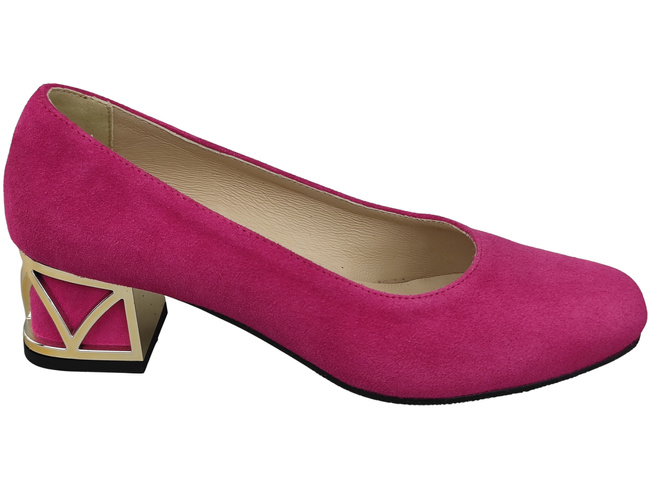 Pohodlné dámské boty Purpurový lodičky s ozdobným podpatkem Přírodní semišová kůže 219 Od ElitaBut