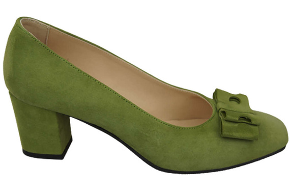 Dámská obuv Pistachio Natural Leather Suede pumps 163 ElitaBut