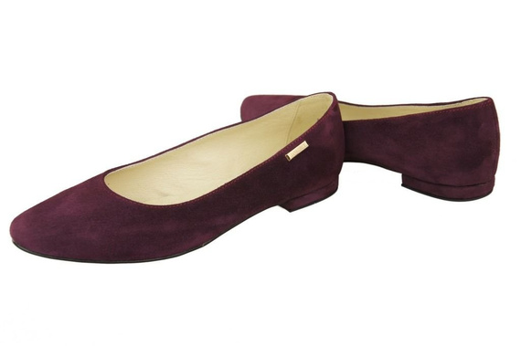 Dámské boty Ballerina Bordo leather Suede leather 131 ElitaBut