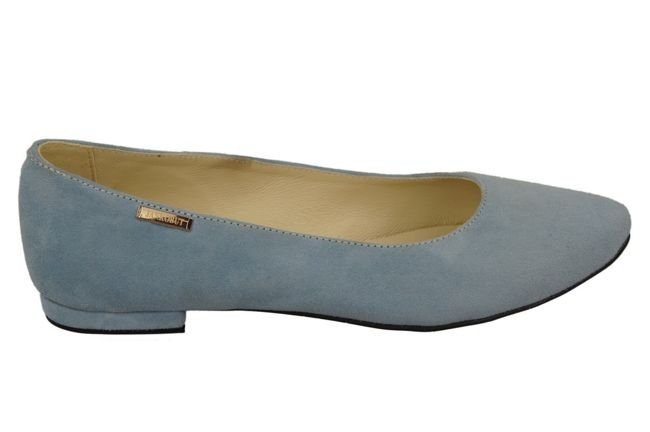 Dámské baleríny Bright Blue Suede Leather 131 ElitaBut