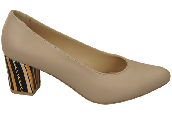 Dámské boty Cappuccino Lico Přírodní kůže s ozdobným podpatkem 158 ElitaBut