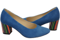 Dámská obuv Blue Suede Natural Leather Decorative Heel 158 With ElitaBut