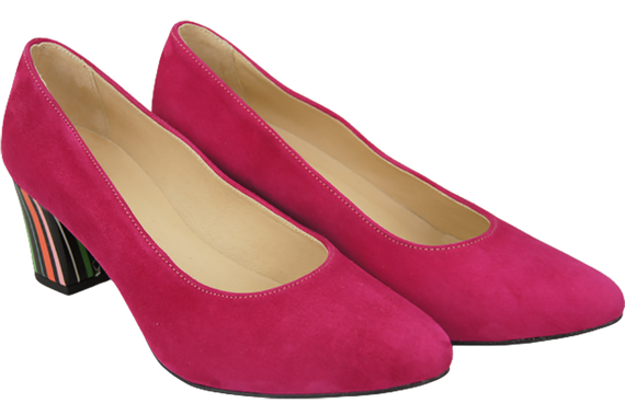 Dámská obuv Purple Purple Natural Suede Leather Ornamental Heel 158 With ElitaBut