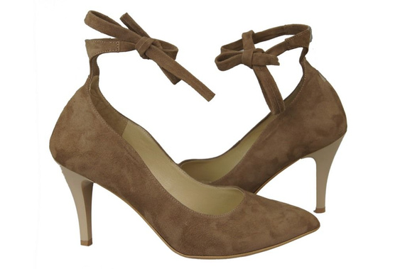 Dámská obuv Semišové kožené lodičky Cappuccino 983 ElitaBut