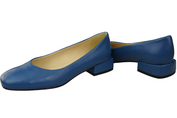 Pohodlná dámská obuv Modré ploché lodičky Přírodní kůže 204 ElitaBut