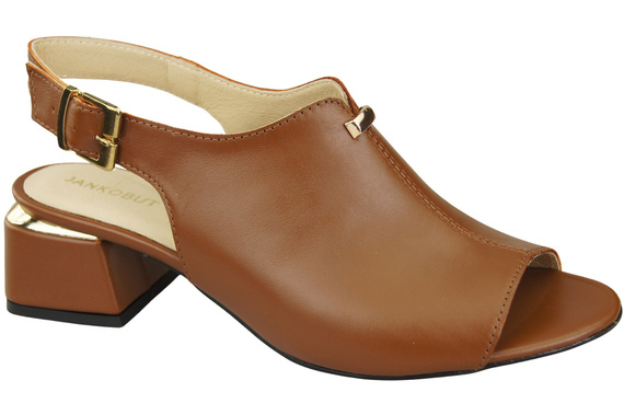 Dámská obuv Sandály Hnědá zlatá přezka Přírodní kůže 198 ElitaBut