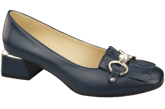 Dámská obuv Dámské lodičky se střapci Námořnická modř Přírodní kůže 195 ElitaBut