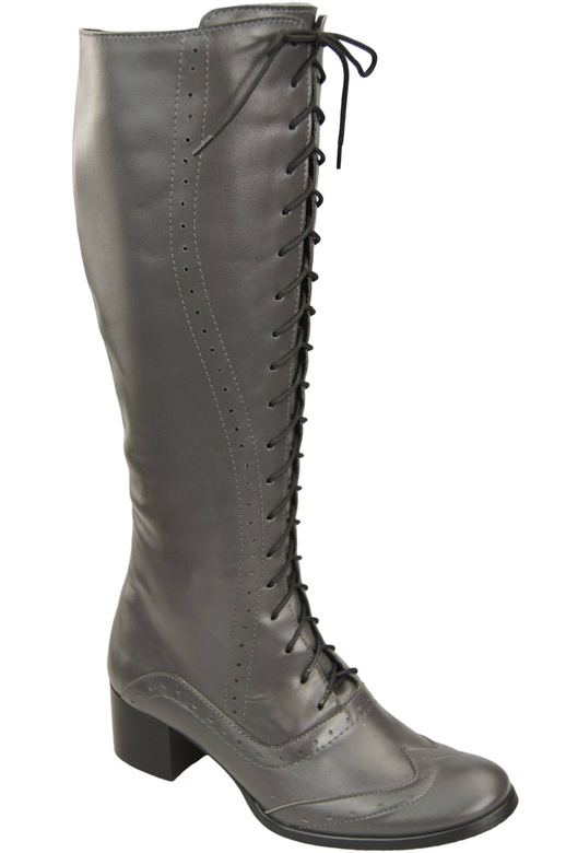 Dámské kozačky Graphite šněrování přírodní kůže 595 ElitaBut