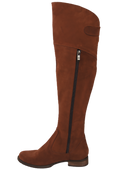 Obuv Dámské boty Kaštanové mušketýrky Vysoké nad kolena z přírodní kůže Velur 154 ElitaBut