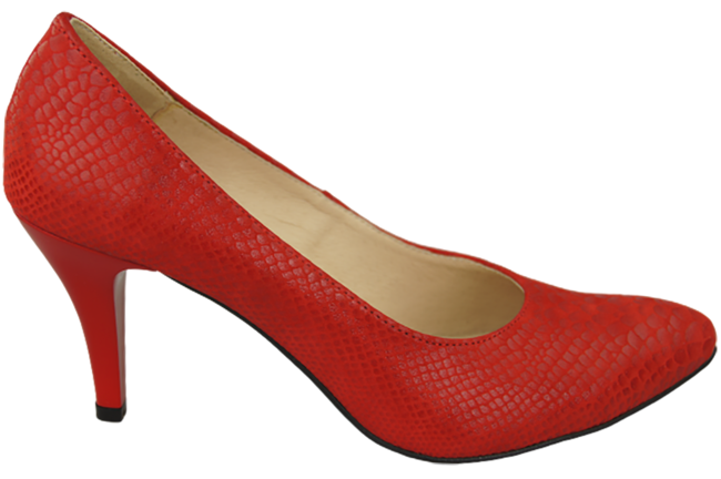 Dámská obuv Červené lodičky Hadí motiv Přírodní kůže 150 ElitaBut