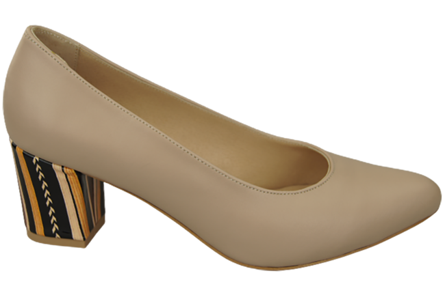 Dámské boty Cappuccino Lico Přírodní kůže s ozdobným podpatkem 158 ElitaBut