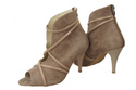 Dámská obuv Peep Toe Leather Natural Suede Cappuccino 107 ElitaBut