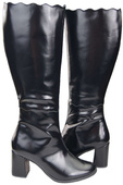 Dámské boty Black Shiny Classic Natural leather 176 ElitaBut