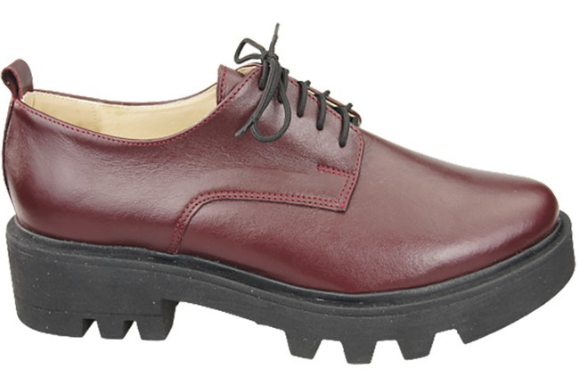 Dámské šněrovací boty Boty Maroon Leather Natural 180 ElitaBut